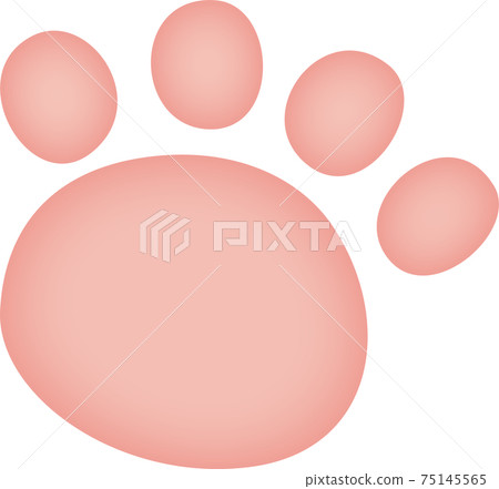 水彩風格的淺粉紅色動物腳印 水彩風格的淺粉紅色動物腳印 75145565
