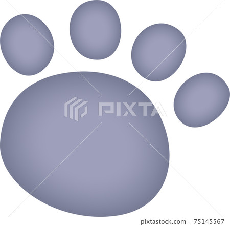 灰色的動物腳印水彩風格 75145567