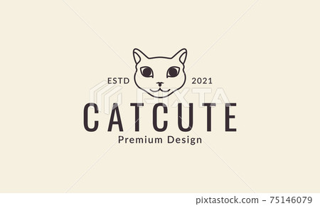 pets cat head fat lines cute logo design vector icon symbol graphic illustration pets cat head fat lines cute logo design vector icon symbol graphic illustration 75146079