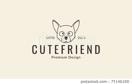 line animal head Pembroke Welsh Corgi dog logo design vector icon symbol graphic illustration 75146109