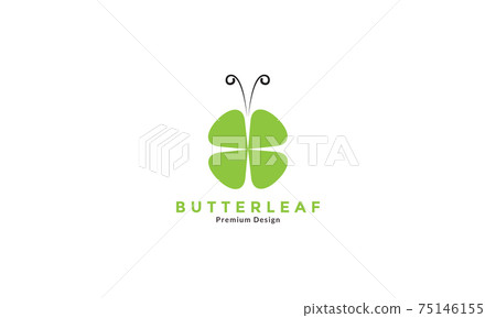 green leaf with butterfly shape logo design vector icon symbol graphic illustration 75146155