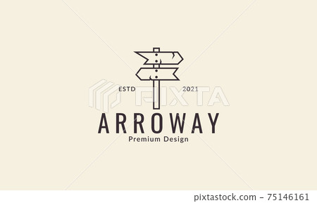 arrow ways wood lines logo design vector icon symbol graphic illustration 75146161