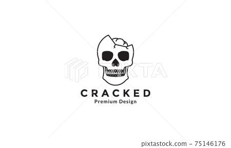 human head skull lines cracked logo design vector icon symbol graphic illustration 75146176