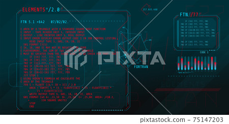 HUD interface elements with part of the code Fortran. 75147203