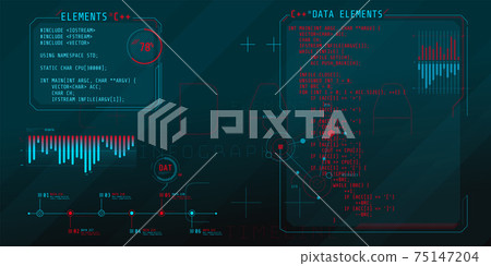 HUD interface elements with part of the code C Plus Plus. 75147204
