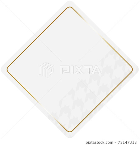 Rhombus frame white & gold partly houndstooth 75147318