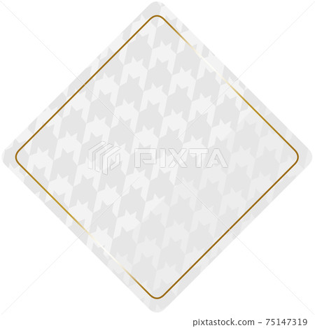 Rhombus frame white & gold houndstooth all over 75147319