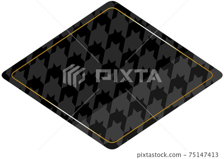 Rhombus frame black & gold houndstooth horizontal position 75147413