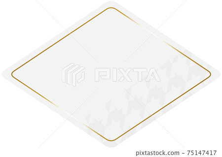 Rhombus frame white & gold partly houndstooth horizontal position 75147417