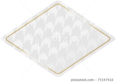 Rhombus frame white & gold houndstooth horizontal position on the entire surface 75147418