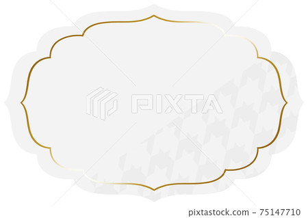 Elegant frame white & gold partly houndstooth horizontal position 75147710