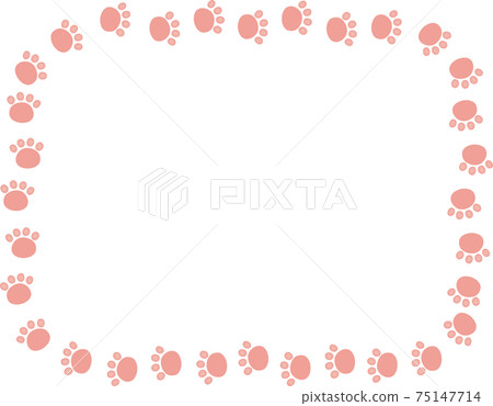 淡粉色動物腳印裝飾框架 淡粉色動物腳印裝飾框架 75147714