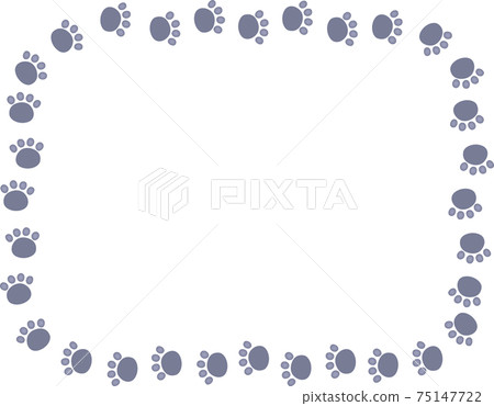 Gray animal footprints decorative frame Gray animal footprints decorative frame 75147722