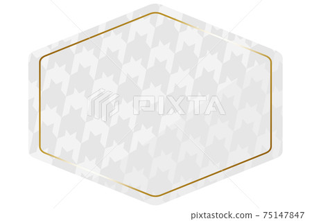 Hexagonal frame White & Gold Houndstooth on the entire surface 75147847