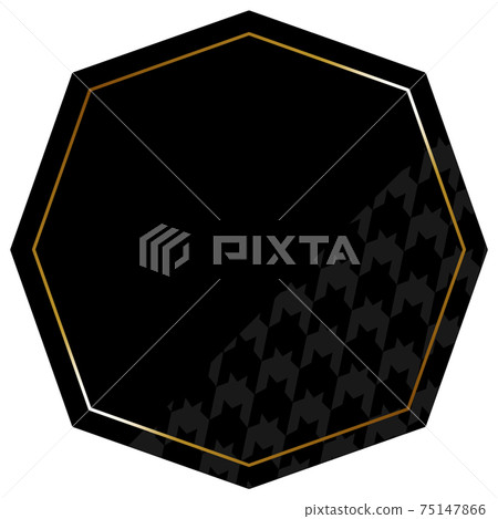 Regular octagonal frame black & gold partly houndstooth 75147866