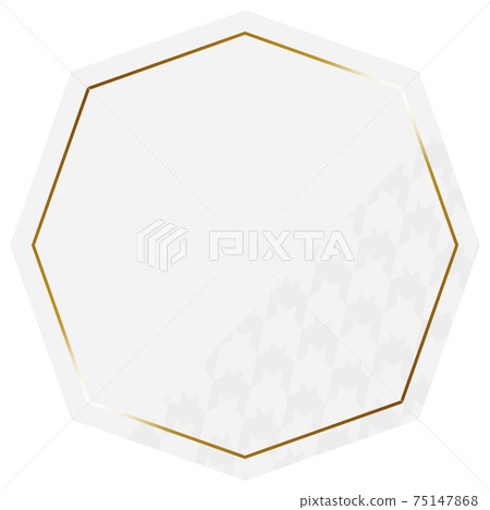 Regular octagonal frame white & gold partly houndstooth 75147868