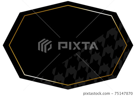 Octagonal frame black & gold partly houndstooth 75147870