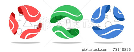 Set of minimalistic spheric shapes. Sphere signs 75148836