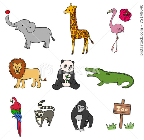 Zoo Animal Simple Illustration Set 1 75149040