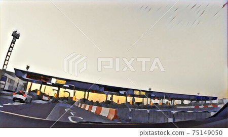 黃昏時在高速公路上的收費站 黃昏時在高速公路上的收費站 75149050
