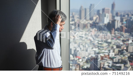 Stressed and worried senior man Stressed and worried senior man 75149216