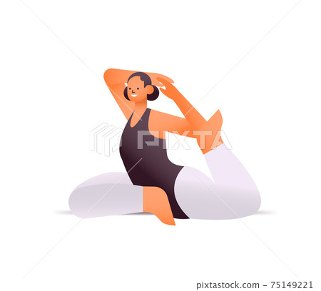 happy woman in sportswear doing stretching exercises healthy lifestyle concept happy woman in sportswear doing stretching exercises healthy lifestyle concept 75149221
