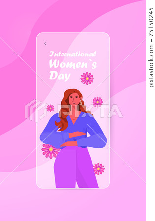 young girl celebrating international womens day 8 march holiday celebration concept portrait young girl celebrating international womens day 8 march holiday celebration concept portrait 75150245