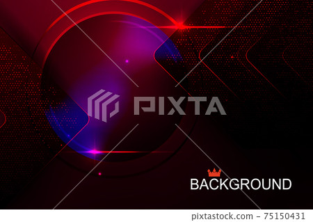 Dark composition with a gradient of red, abstract round frame, arrows with mosaic Dark composition with a gradient of red, abstract round frame, arrows with mosaic 75150431