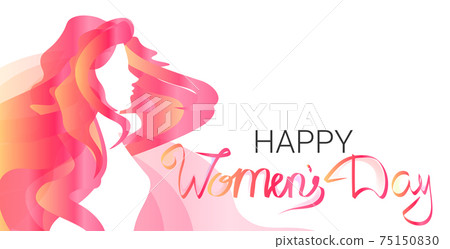 womens day 8 march holiday celebration banner flyer or greeting card horizontal 75150830