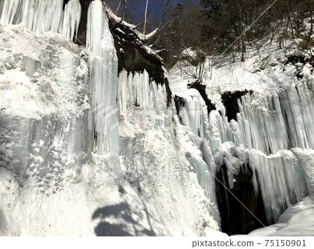 冬季瀑布Kajikazawa瀑布Icefall 75150901