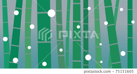 Snowy bamboo grove banner - Stock Illustration [75151605] - PIXTA