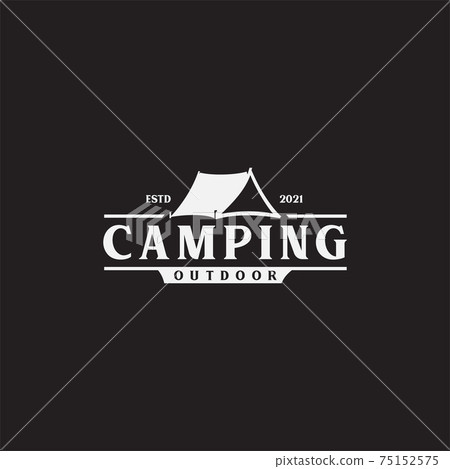 Vintage camping and outdoor adventure emblems, logos and badges. Camp tent in forest or mountains. Camping equipment Vector. Vintage camping and outdoor adventure emblems, logos and badges. Camp tent in forest or mountains. Camping equipment Vector. 75152575