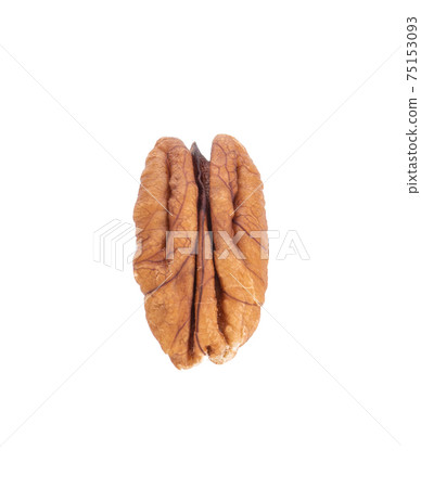 Pecans nut isolated on white background. 75153093