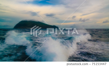 Sea view panorama of Corvo island, Azores, Portugal Sea view panorama of Corvo island, Azores, Portugal 75153447