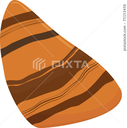 Red tiger eye stone vector gem. Striped stone. 75153456