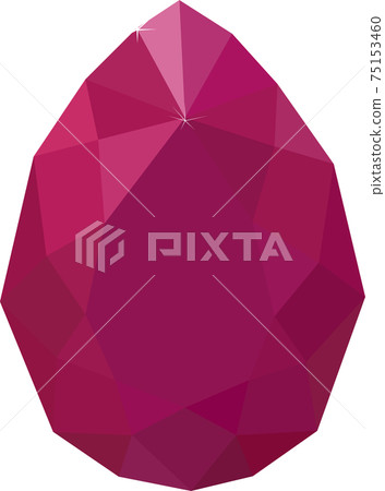 red ruby drop shape gem stone isolated on white 75153460