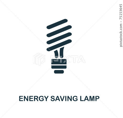 Energy Saving Lamp icon. Monochrome style... - Stock Illustration ...