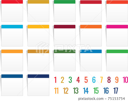 SDGs color sticky note frame set no.09 SDGs color sticky note frame set no.09 75153754