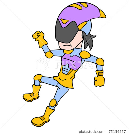 a human superhero in sophisticated costume can fly, doodle icon image kawaii a human superhero in sophisticated costume can fly, doodle icon image kawaii 75154257