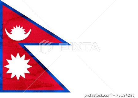 Nepal national flag watercolor Japanese paper 75154285