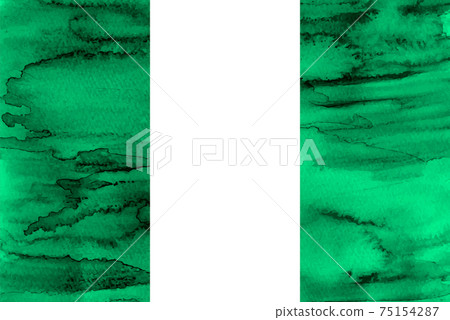 尼日利亞國旗水彩日本紙 75154287