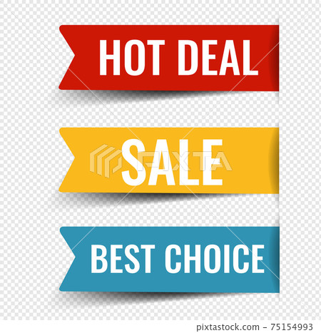 Discount Sticker Big Set Isolated Transparent background Discount Sticker Big Set Isolated Transparent background 75154993