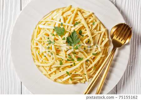 Celery Root salad with mustard dressing, top view 75155162