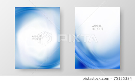 Blue wavy background.Brochure design template, annual report, cover. 75155384