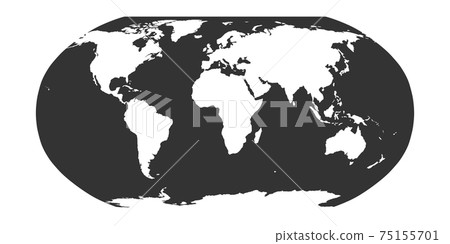 World Map in Robinson Projection 75155701