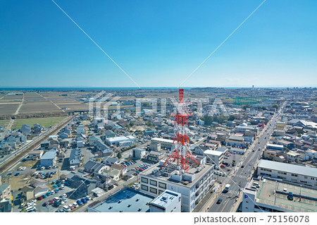 [Overlooking Suzuka City from the observation lobby of Suzuka City Hall] Kobe, Suzuka City, Mie Prefecture 75156078