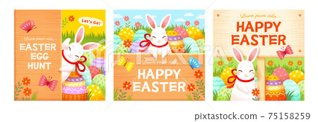 Easter bunny background templates Easter bunny background templates 75158259