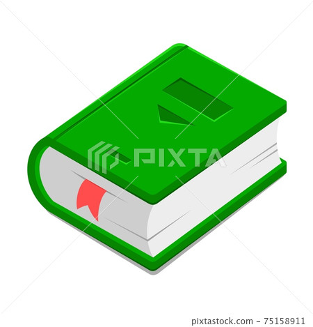 Green book with red bookmark isometric style - Stock Illustration ...
