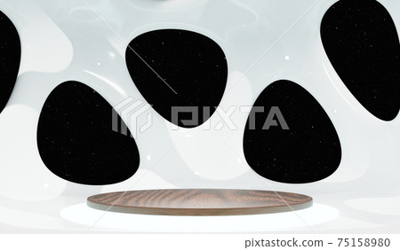 Futuristic modern background with empty stage. Future modern interior concept. 3D rendering. Futuristic modern background with empty stage. Future modern interior concept. 3D rendering. 75158980
