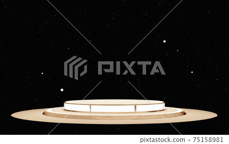 Futuristic modern background with empty stage. Future modern interior concept. 3D rendering. 75158981